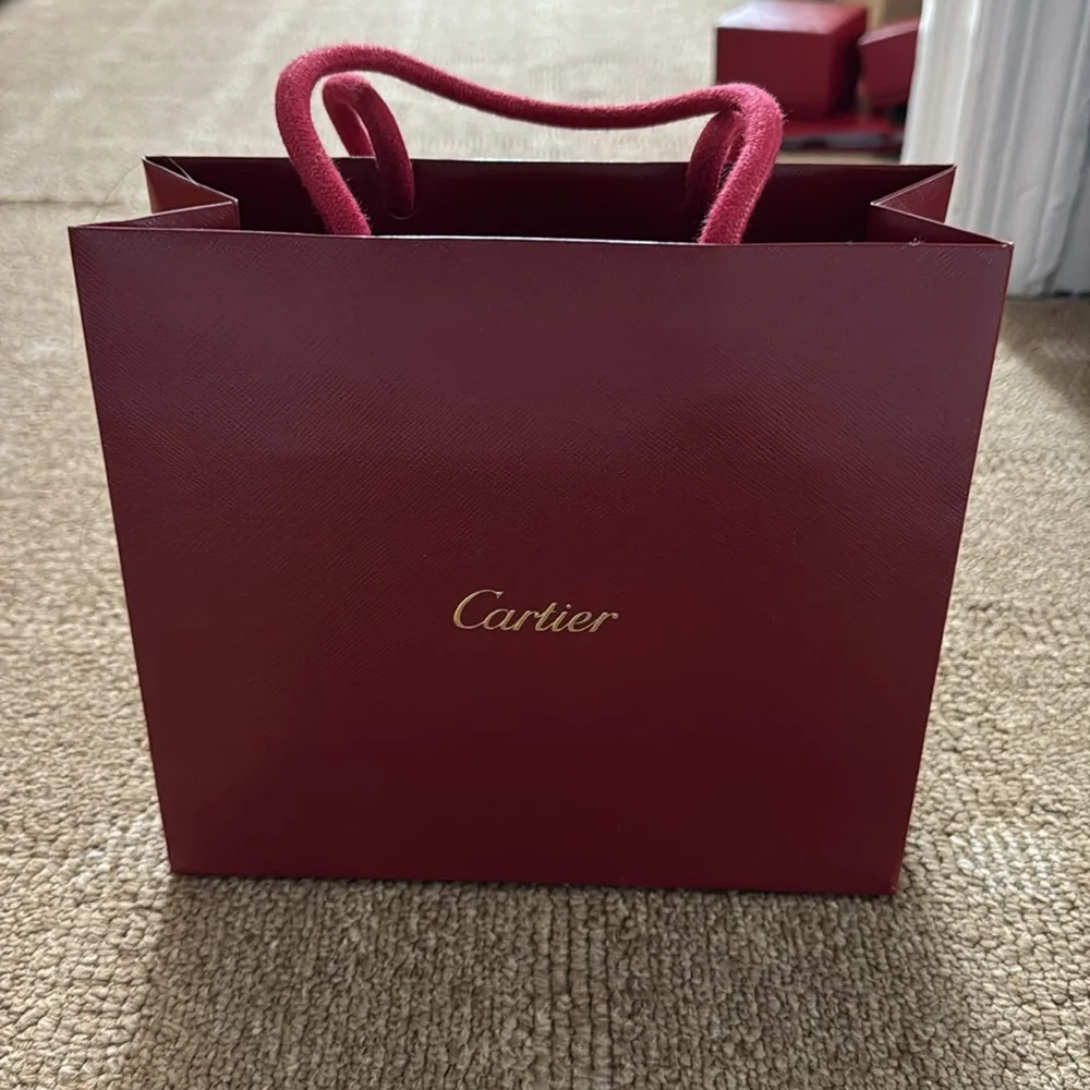 Cartier Red Women's shopping Bag 7h x 8w x 3.25” deep